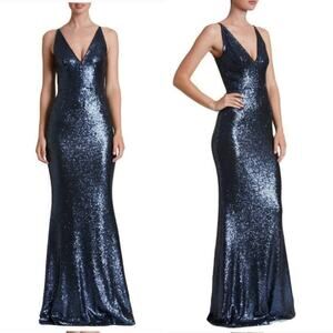 Dress the Population Navy Sequin Gown